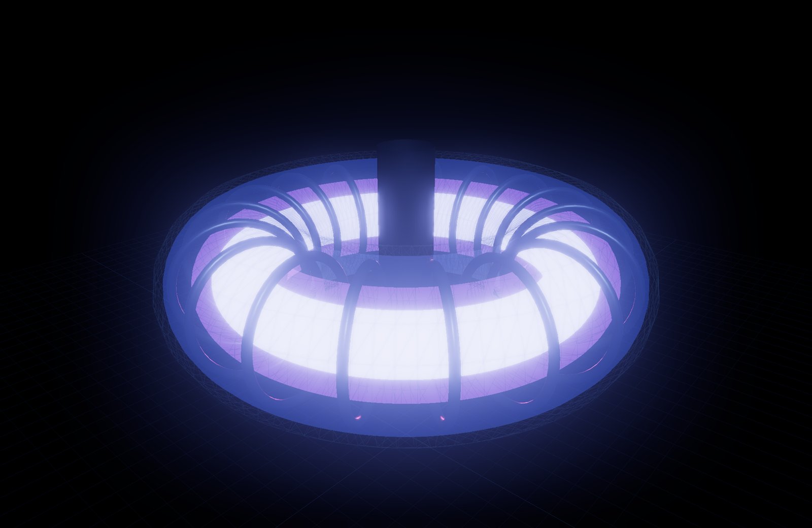 Schematic tokamak, plasma held (resident on)